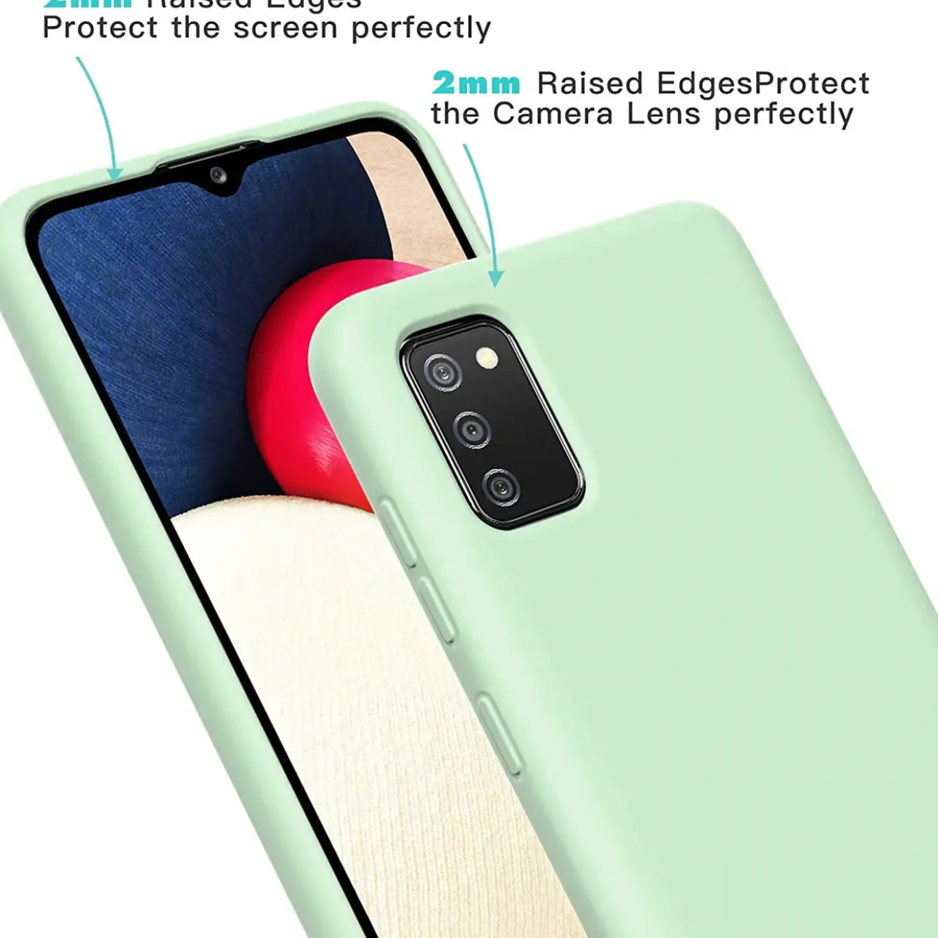 Samsung Galaxy A02S - Silikon Case mit Mikrofaser-Innenseite