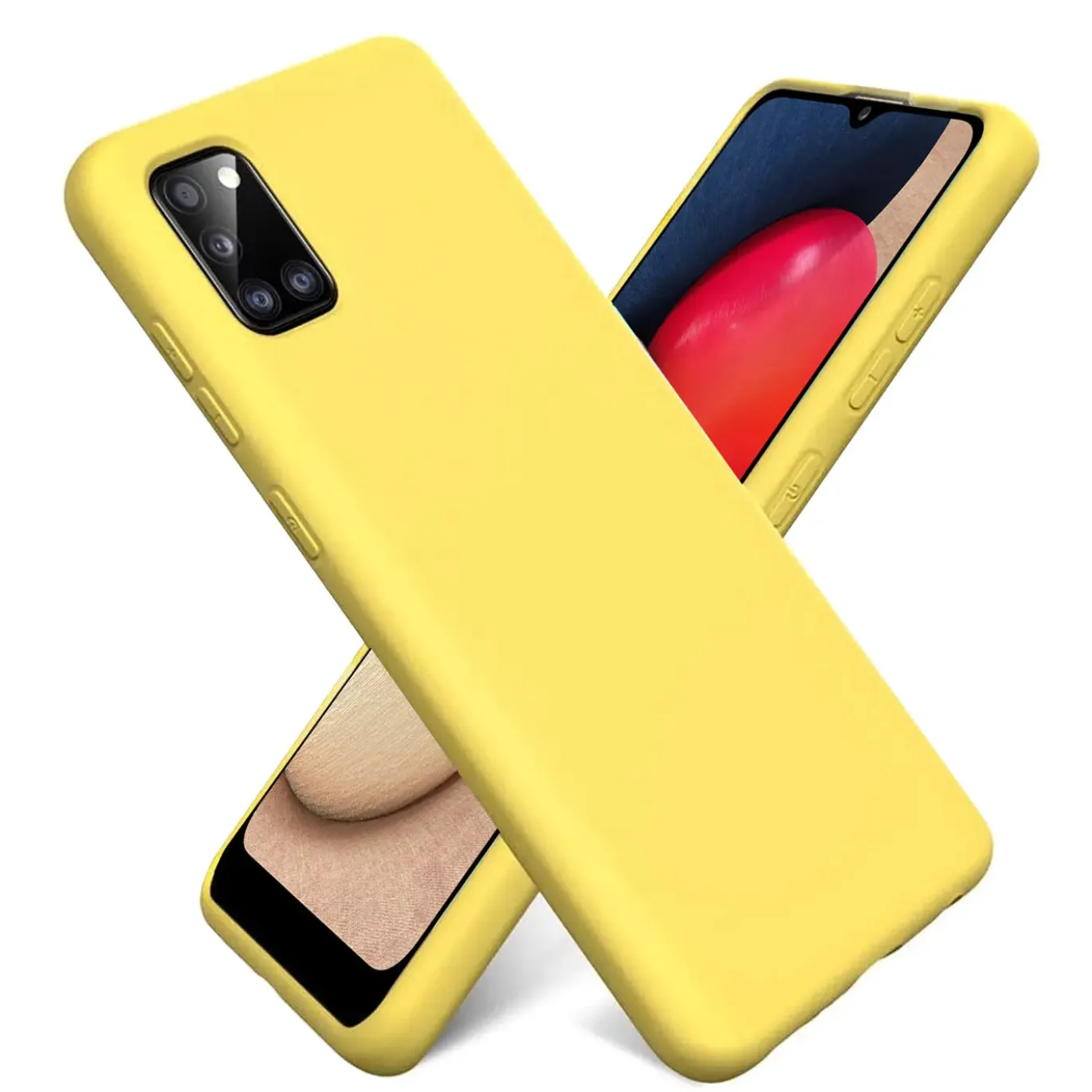 Samsung Galaxy A02S - Silikon Case mit Mikrofaser-Innenseite