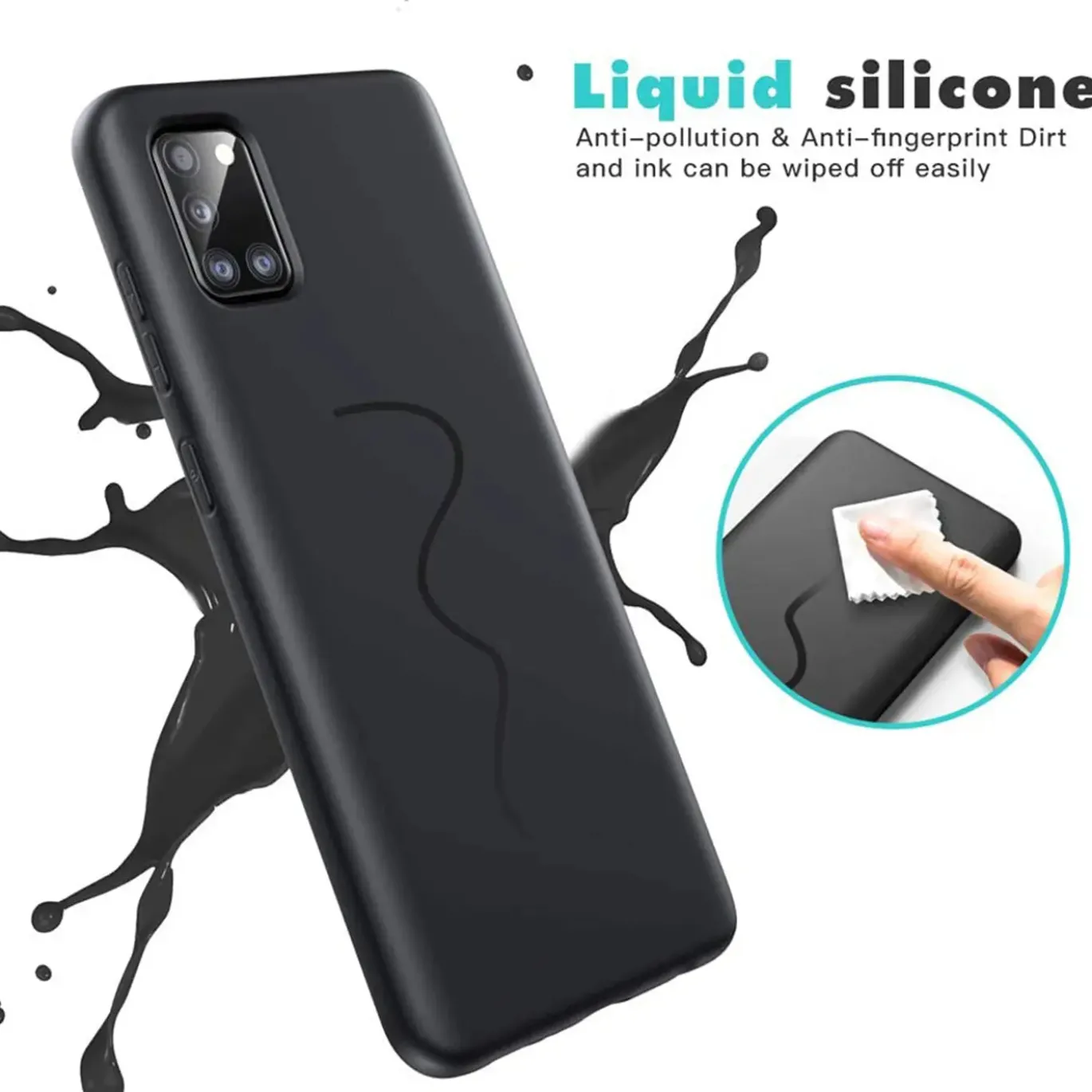 Samsung Galaxy A02S - Silikon Case mit Mikrofaser-Innenseite