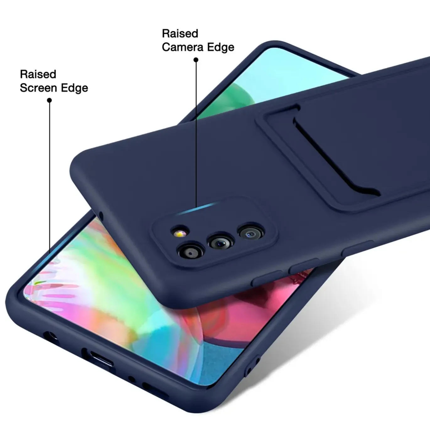 Samsung Galaxy A02S - Silikonhülle mit Kartenfach & Kameraschutz