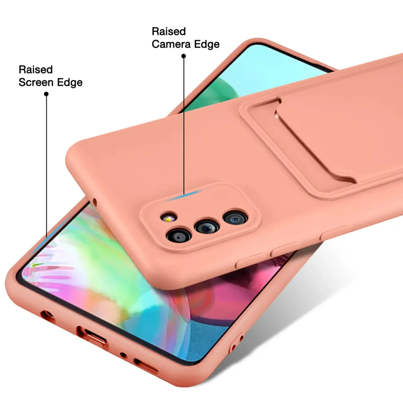 Samsung Galaxy A02S - Silikonhülle mit Kartenfach & Kameraschutz