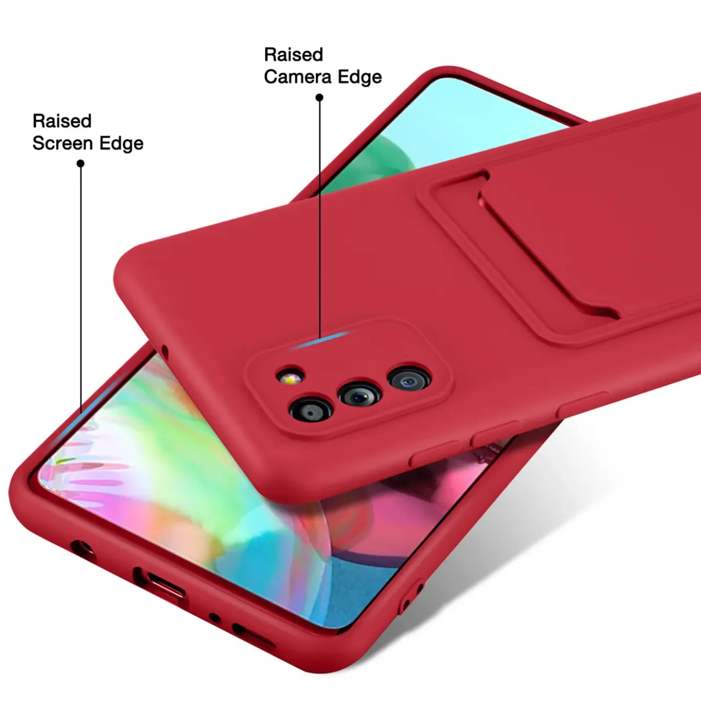 Samsung Galaxy A02S - Silikonhülle mit Kartenfach & Kameraschutz