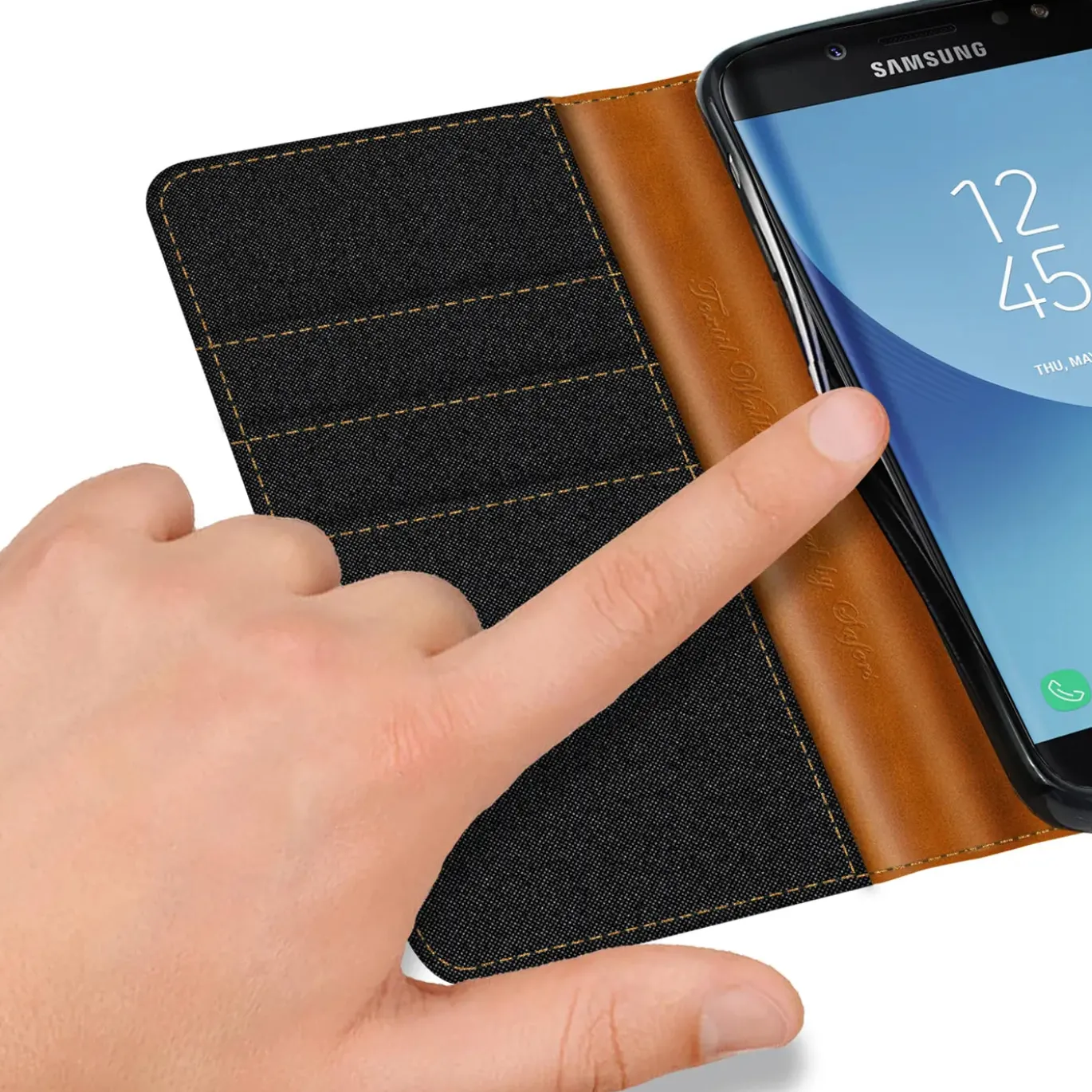 Samsung Galaxy J5 2017 - Jeanslook Klapphülle mit Kartenfach