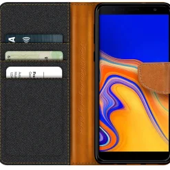 Samsung Galaxy J6 Plus - Jeanslook Klapphülle mit Kartenfach