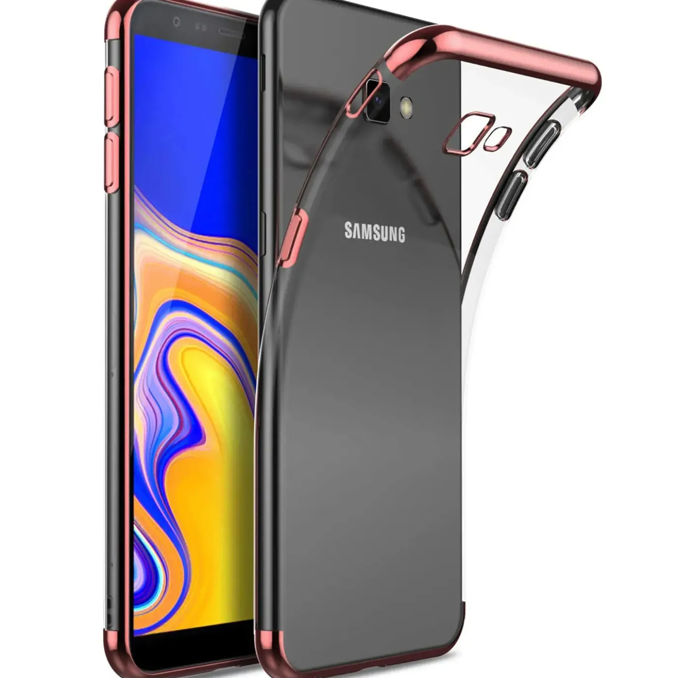 Samsung Galaxy J4 Plus - Transparente Hülle mit Akzenten