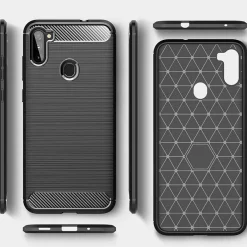 Samsung Galaxy M11 - Carbon Case Hülle, stoßfest