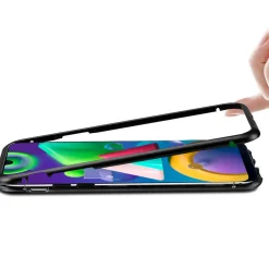 Samsung Galaxy M31 - Glas Hülle mit Metallrahmen