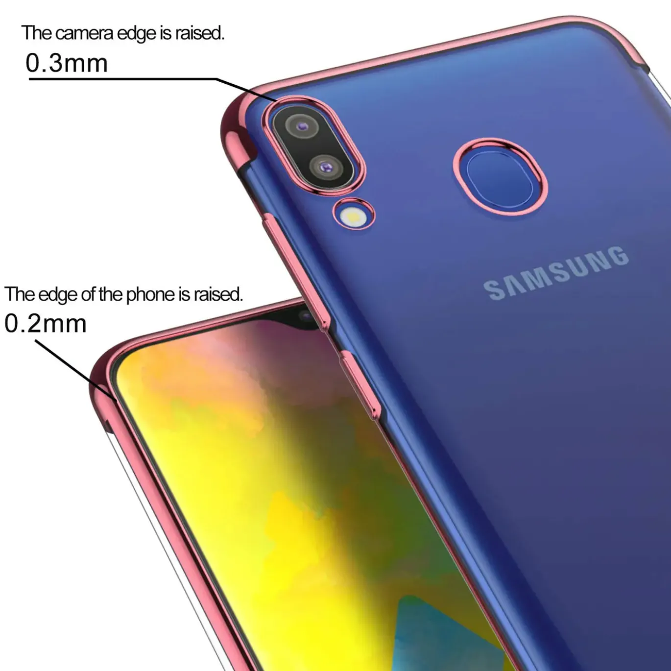 Samsung Galaxy M20 - Transparente Hülle mit Akzenten