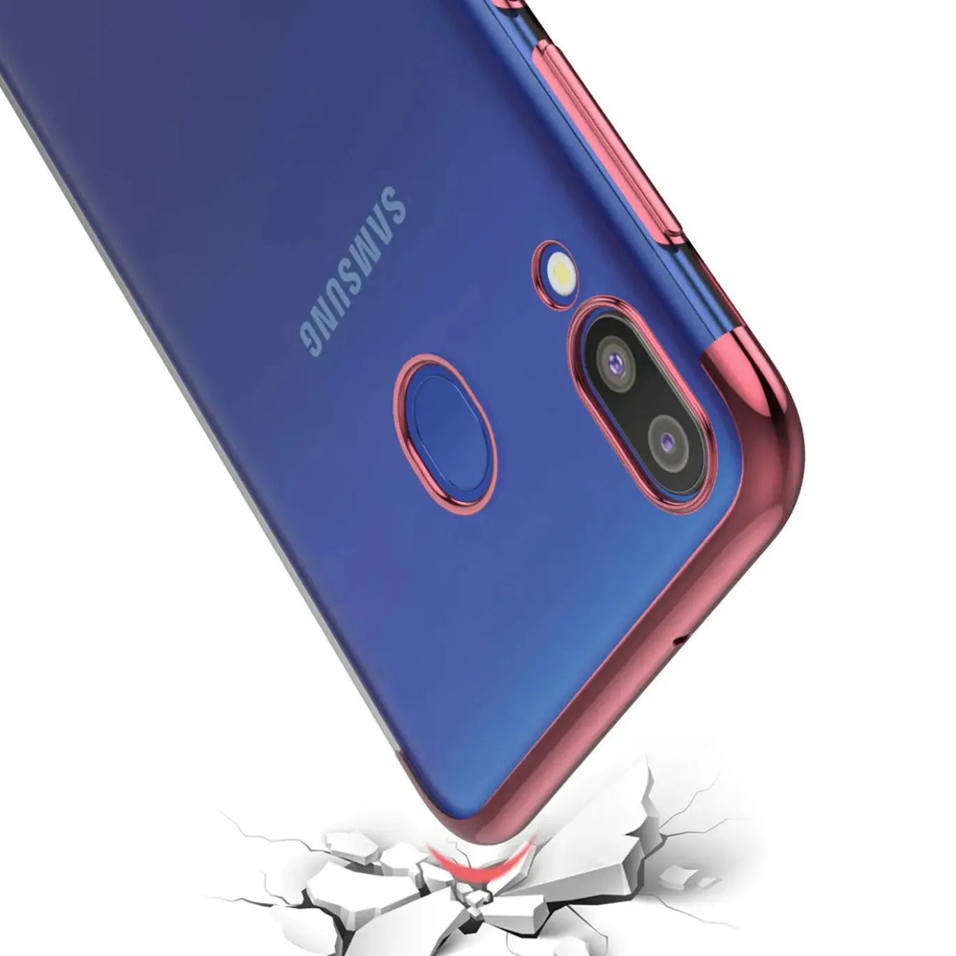 Samsung Galaxy M20 - Transparente Hülle mit Akzenten