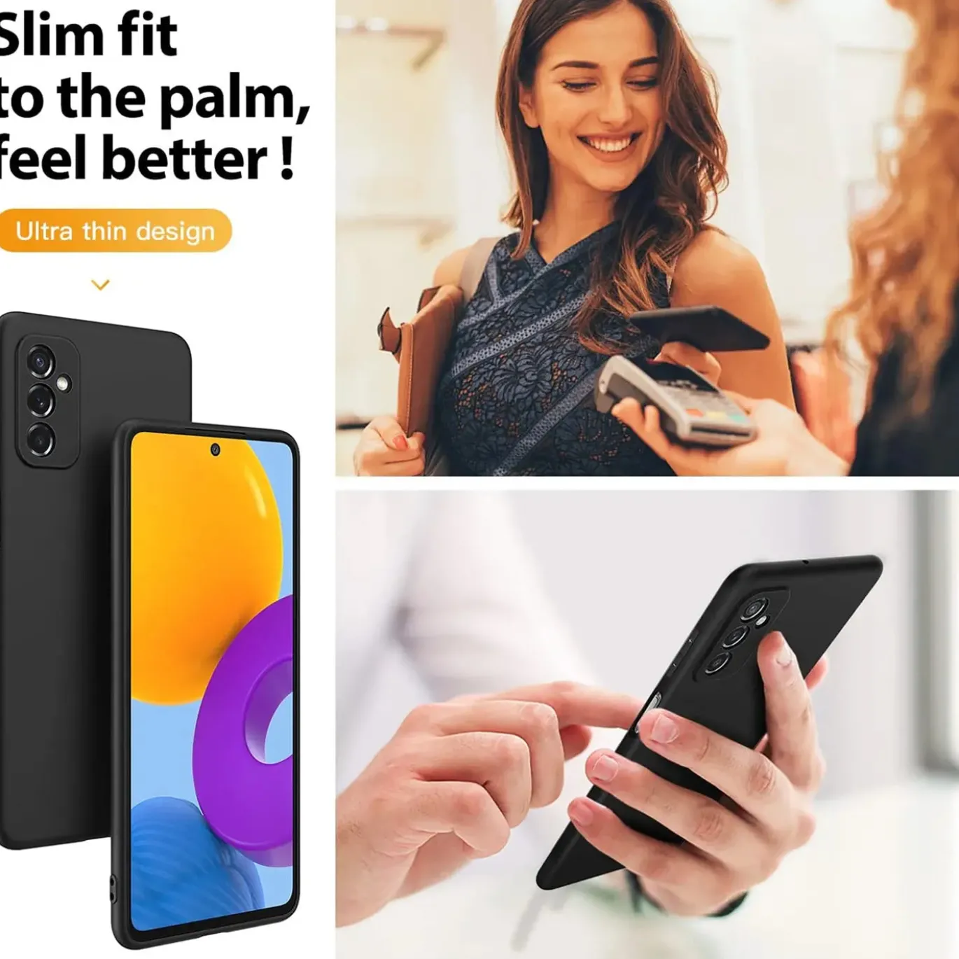 Samsung Galaxy M52 5G - Slim Silikon Backcover Schwarz