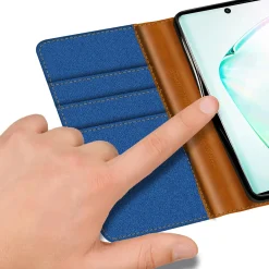 Samsung Galaxy Note 10 - Jeanslook Klapphülle mit Kartenfach