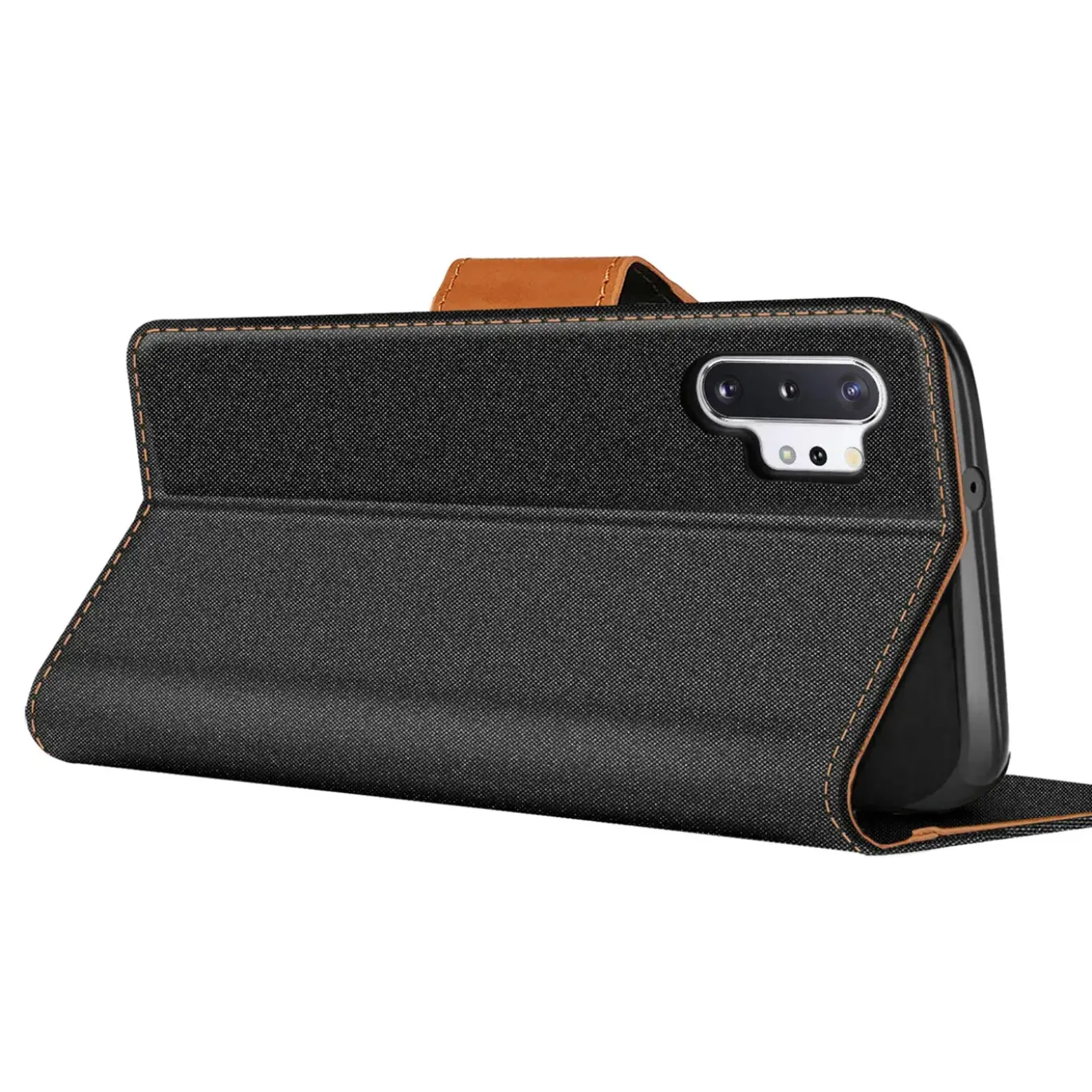 Samsung Galaxy Note 10 Plus - Jeanslook Klapphülle mit Kartenfach