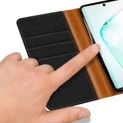 Samsung Galaxy Note 10 Plus - Jeanslook Klapphülle mit Kartenfach