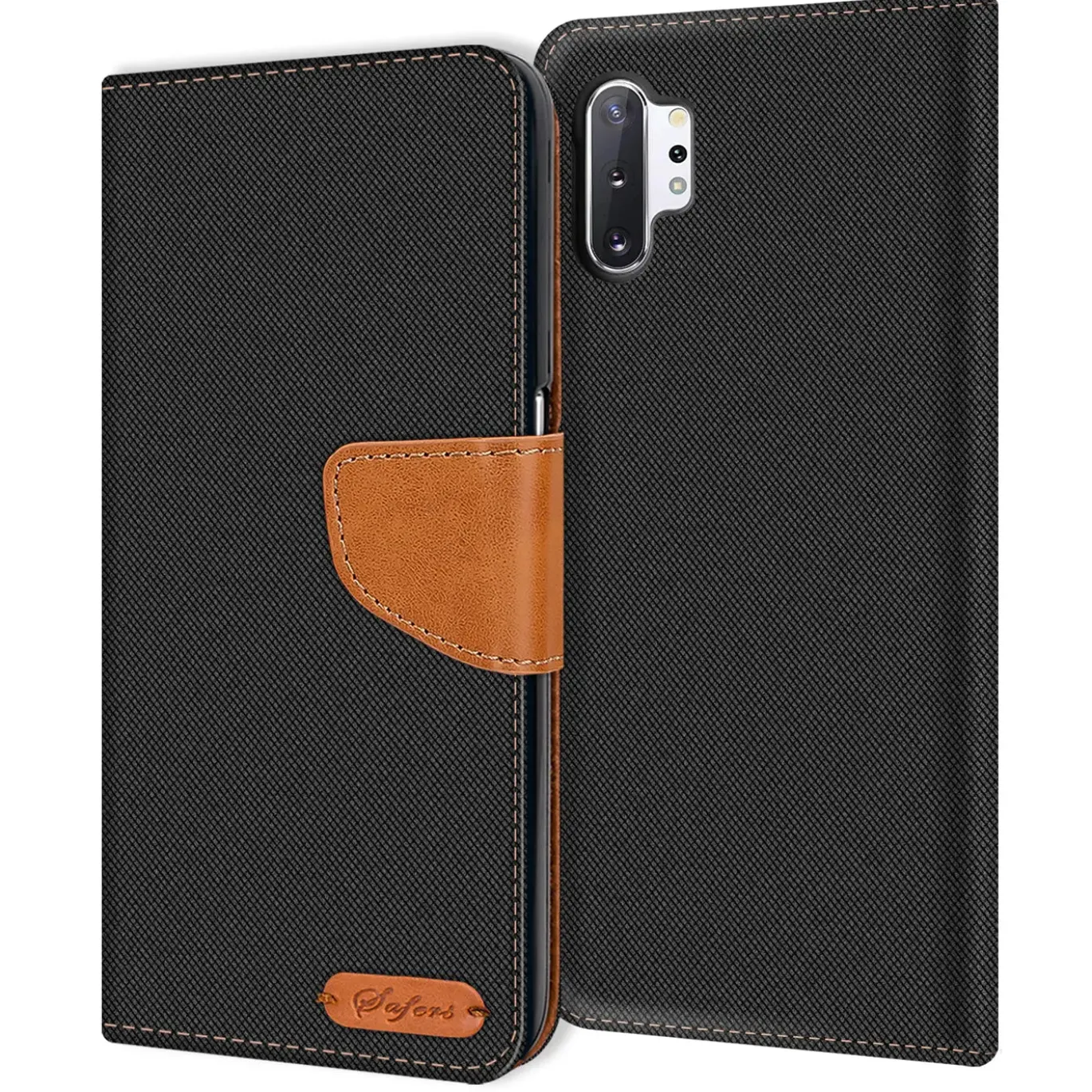 Samsung Galaxy Note 10 Plus - Jeanslook Klapphülle mit Kartenfach