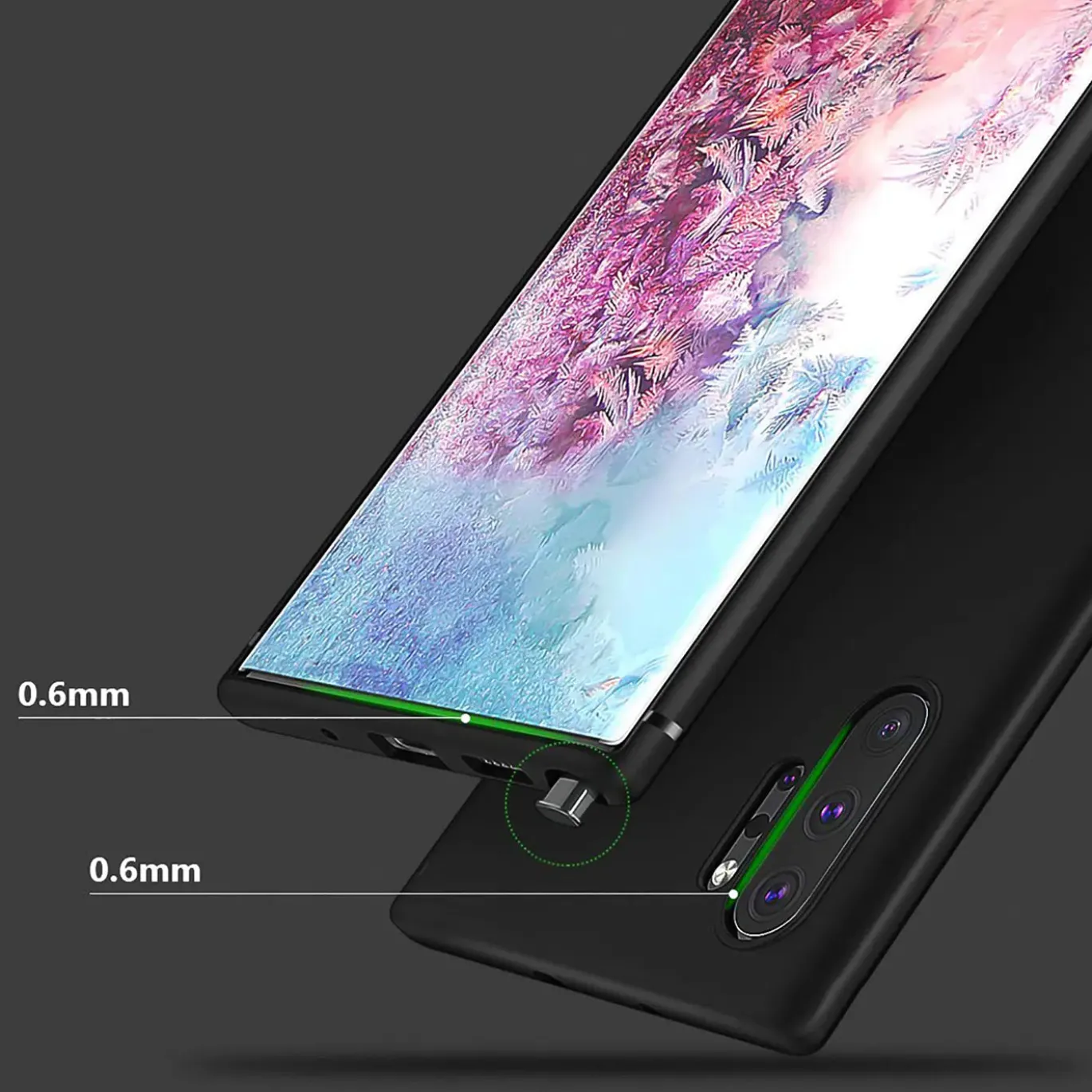 Samsung Galaxy Note 10 Plus - Slim Silikon Backcover Schwarz