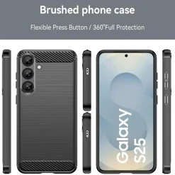 Samsung Galaxy S25 - Carbon Case Hülle, stoßfest