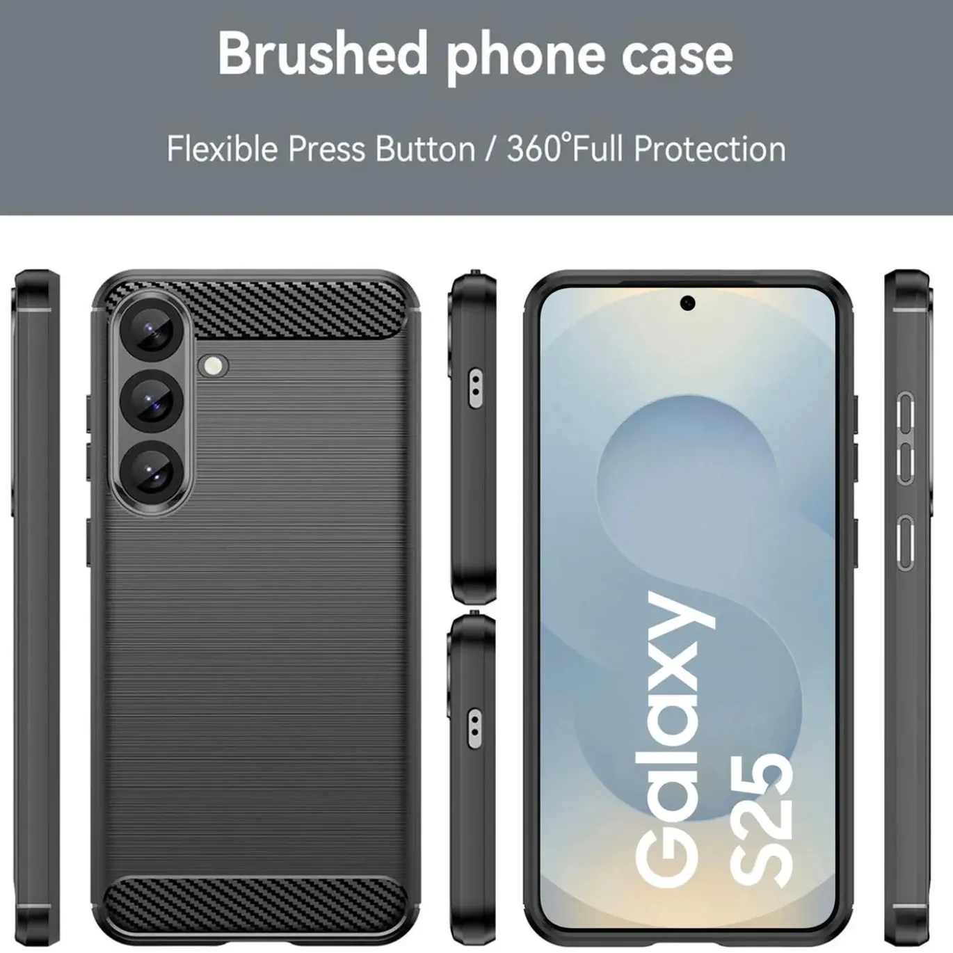 Samsung Galaxy S25 - Carbon Case Hülle, stoßfest