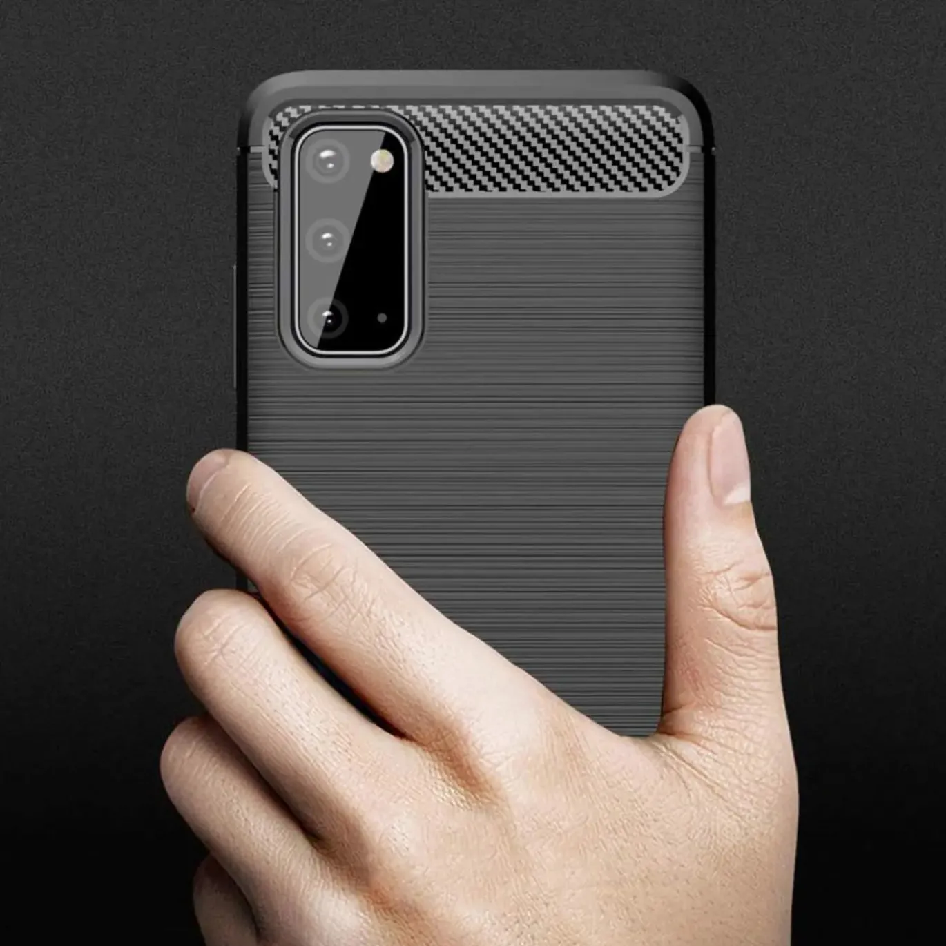 Samsung Galaxy S20 - Carbon Case Hülle, stoßfest