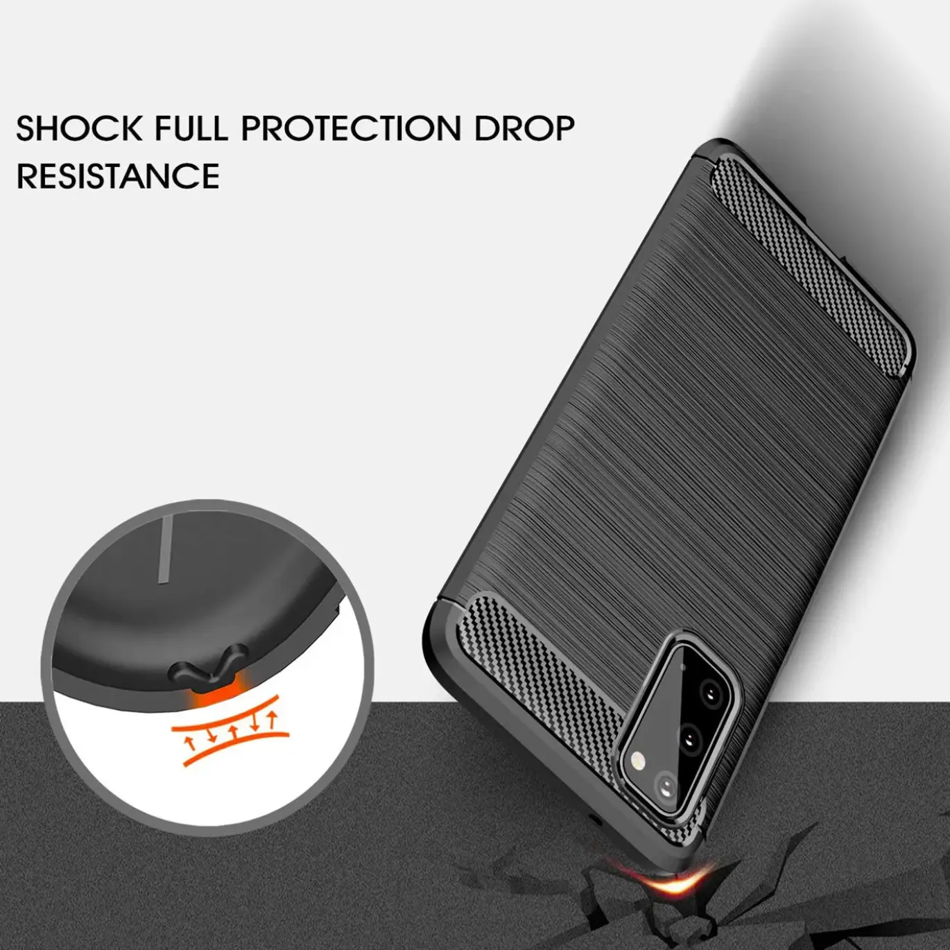 Samsung Galaxy S20 - Carbon Case Hülle, stoßfest