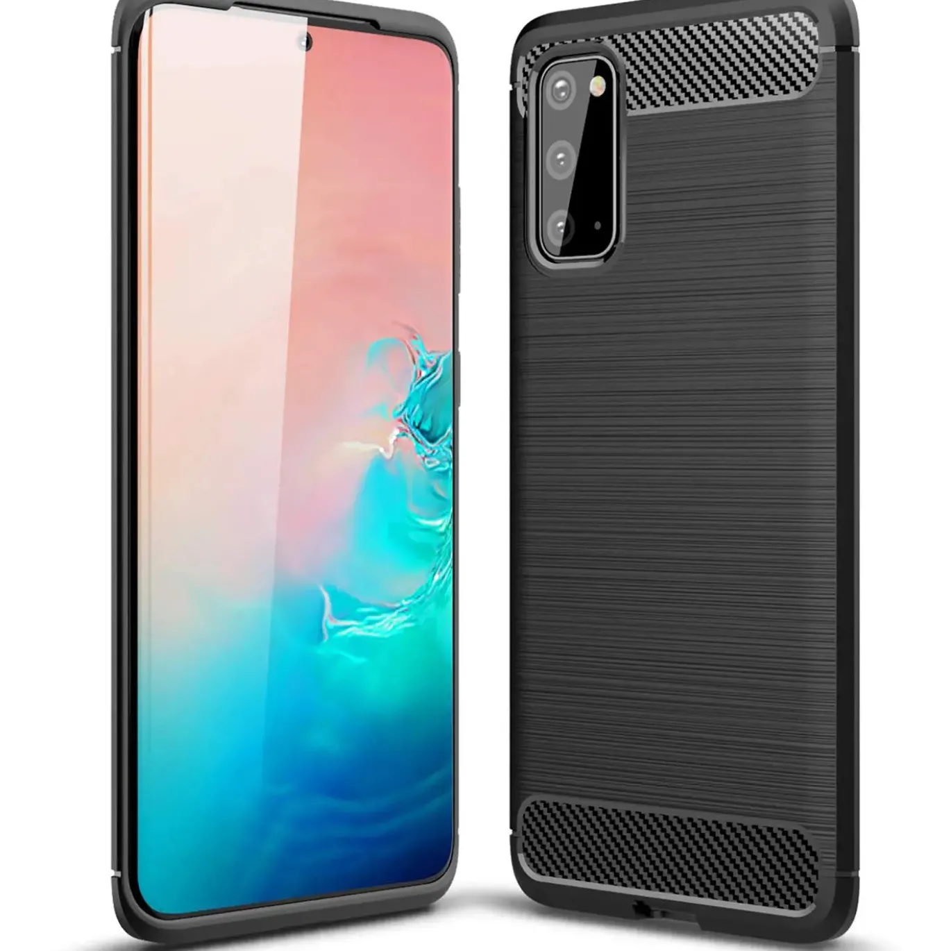 Samsung Galaxy S20 - Carbon Case Hülle, stoßfest