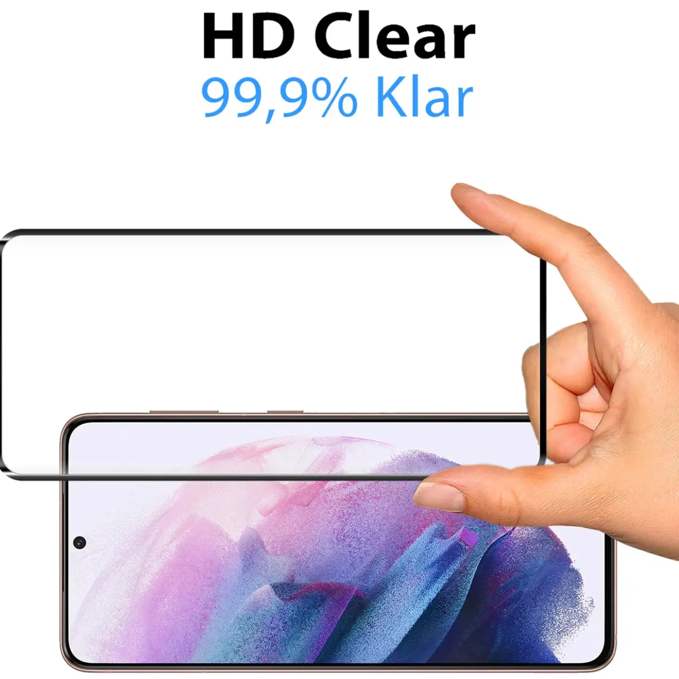 Samsung Galaxy S21 - Fullscreen 9H Panzerglas Displayglas