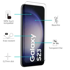 Samsung Galaxy S23 - 9H Displayschutzfolie 2x Display & Kamera