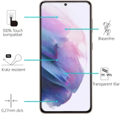Samsung Galaxy S21 - 9H Displayschutzfolie 2x Display & Kamera