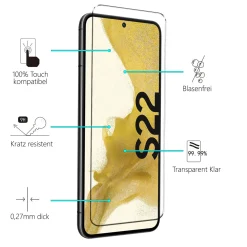 Samsung Galaxy S22 - 9H Displayschutzfolie 2x Display & Kamera