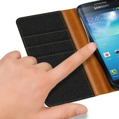 Samsung Galaxy S4 - Jeanslook Klapphülle mit Kartenfach