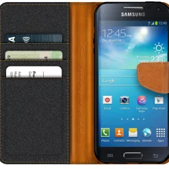 Samsung Galaxy S4 - Jeanslook Klapphülle mit Kartenfach