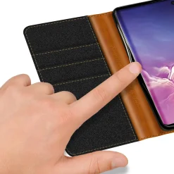 Samsung Galaxy S10 - Jeanslook Klapphülle mit Kartenfach