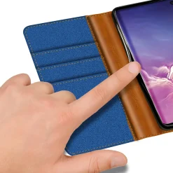 Samsung Galaxy S10 - Jeanslook Klapphülle mit Kartenfach