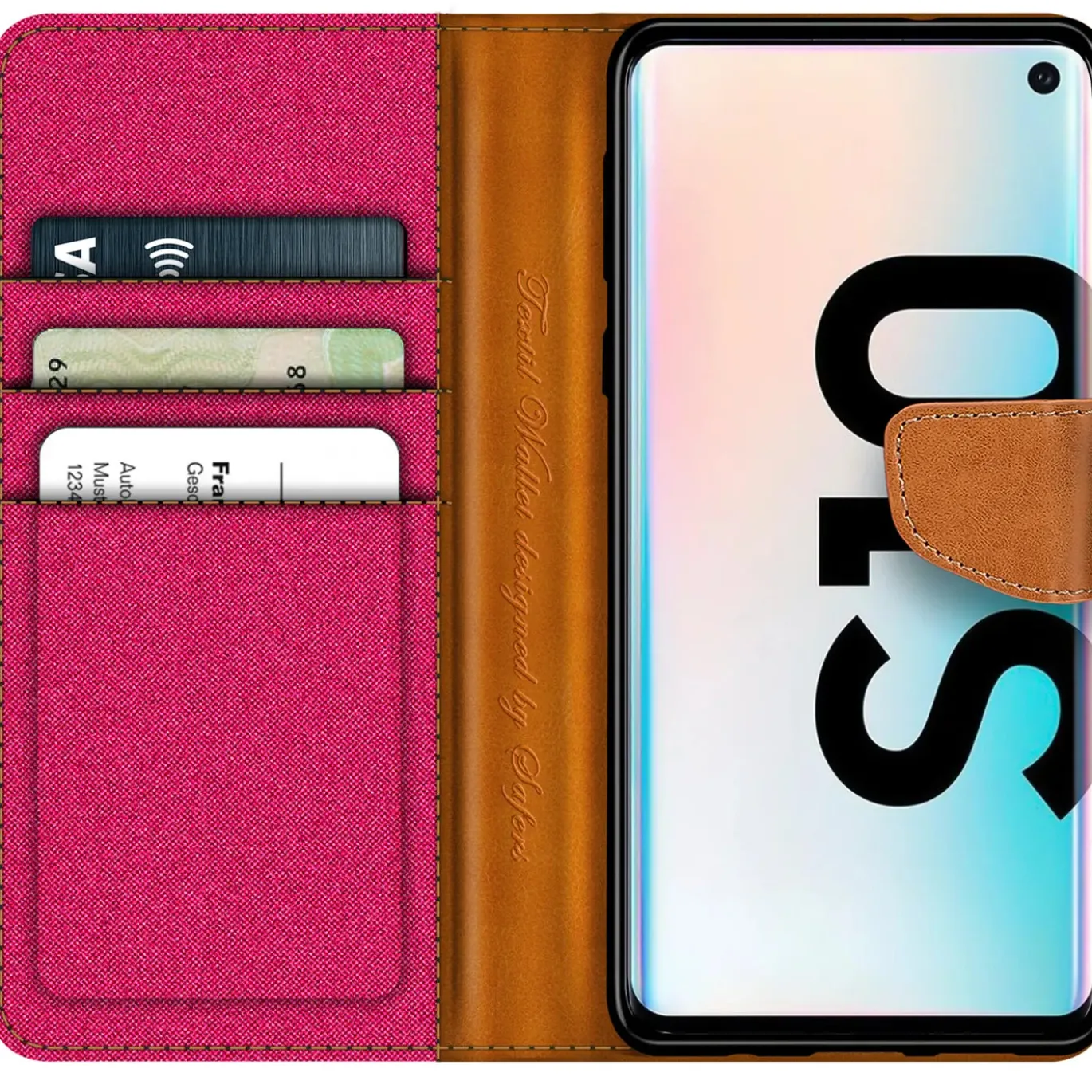 Samsung Galaxy S10 - Jeanslook Klapphülle mit Kartenfach