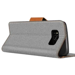 Samsung Galaxy S8 - Jeanslook Klapphülle mit Kartenfach