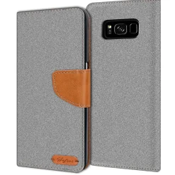 Samsung Galaxy S8 - Jeanslook Klapphülle mit Kartenfach
