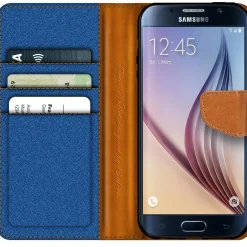 Samsung Galaxy S6 - Jeanslook Klapphülle mit Kartenfach