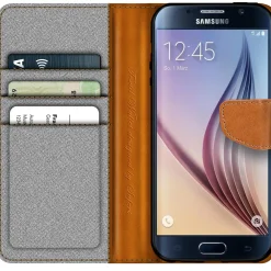 Samsung Galaxy S6 - Jeanslook Klapphülle mit Kartenfach