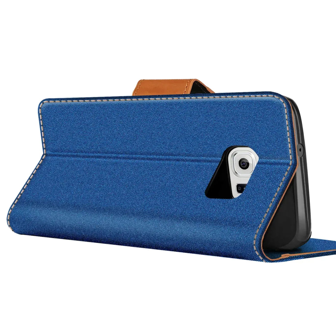 Samsung Galaxy S6 - Jeanslook Klapphülle mit Kartenfach