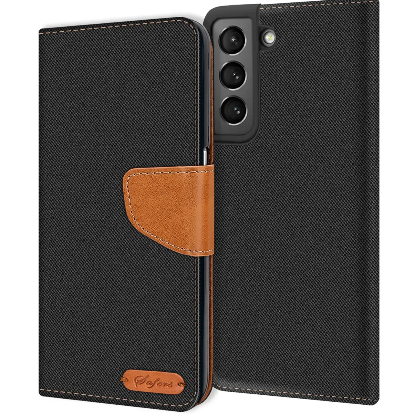 Samsung Galaxy S21 - Jeanslook Klapphülle mit Kartenfach