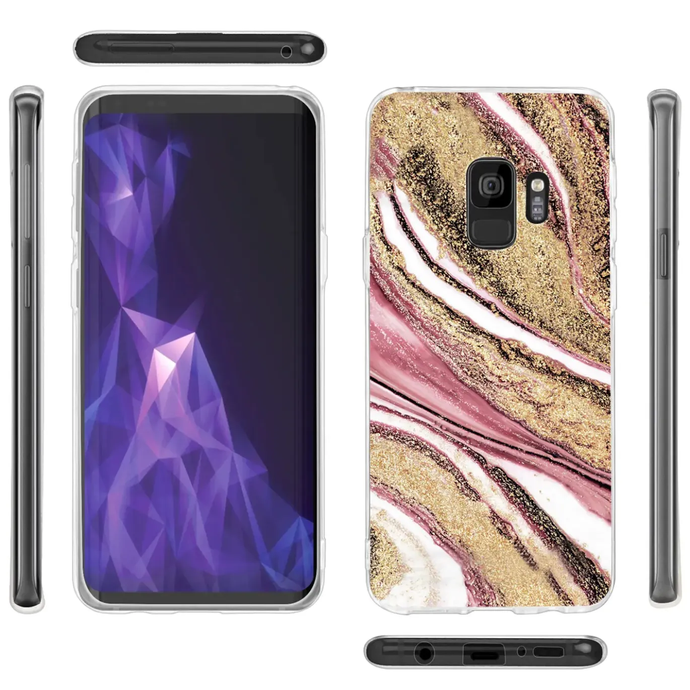 Samsung Galaxy S9 - Marmor & Sand Design Hülle