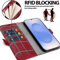Samsung Galaxy S25 - Robuste Klapphülle mit RFID Block