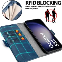Samsung Galaxy S23 - Robuste Klapphülle mit RFID Block