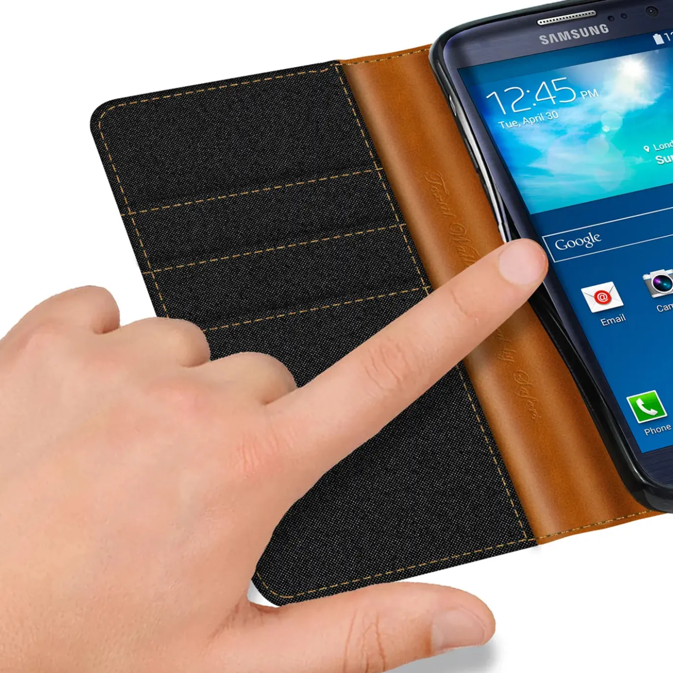 Samsung Galaxy S3 / S3 Neo - Jeanslook Klapphülle mit Kartenfach