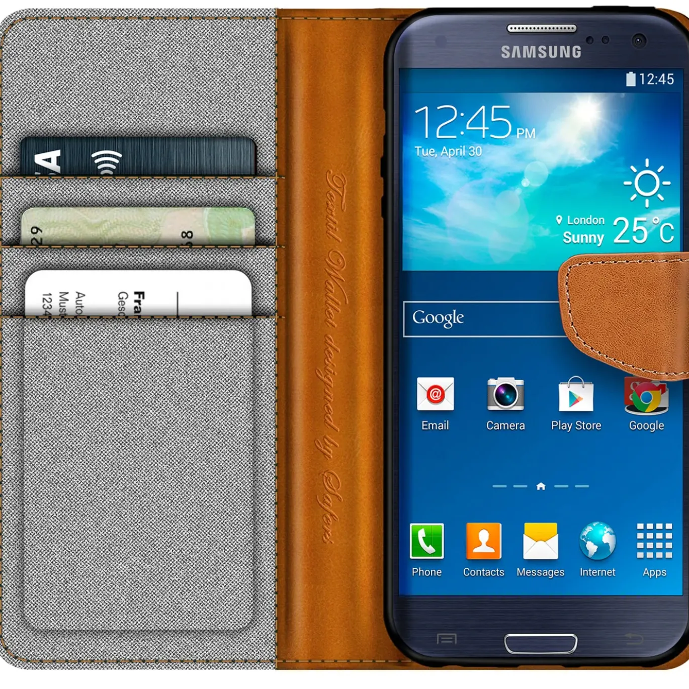 Samsung Galaxy S3 / S3 Neo - Jeanslook Klapphülle mit Kartenfach
