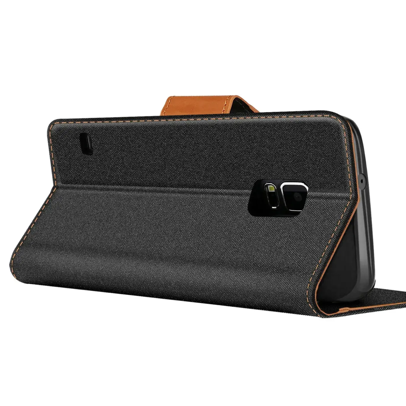 Samsung Galaxy S5 / S5 Neo - Jeanslook Klapphülle mit Kartenfach