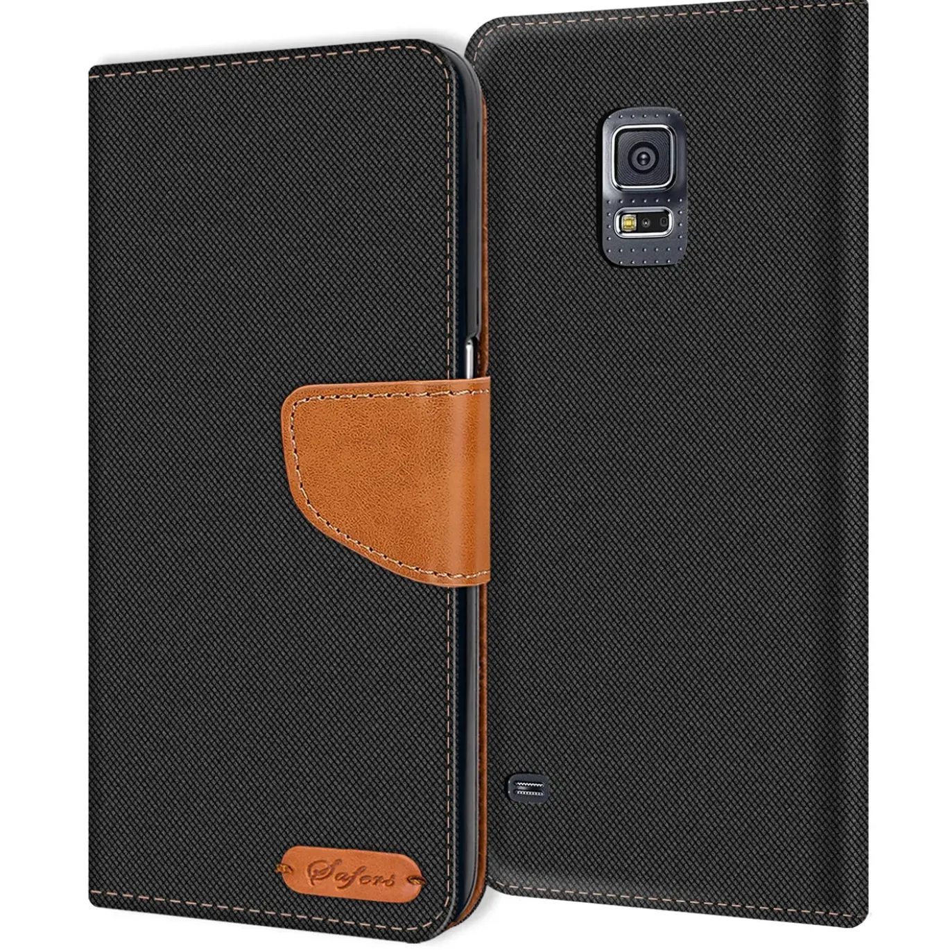 Samsung Galaxy S5 / S5 Neo - Jeanslook Klapphülle mit Kartenfach