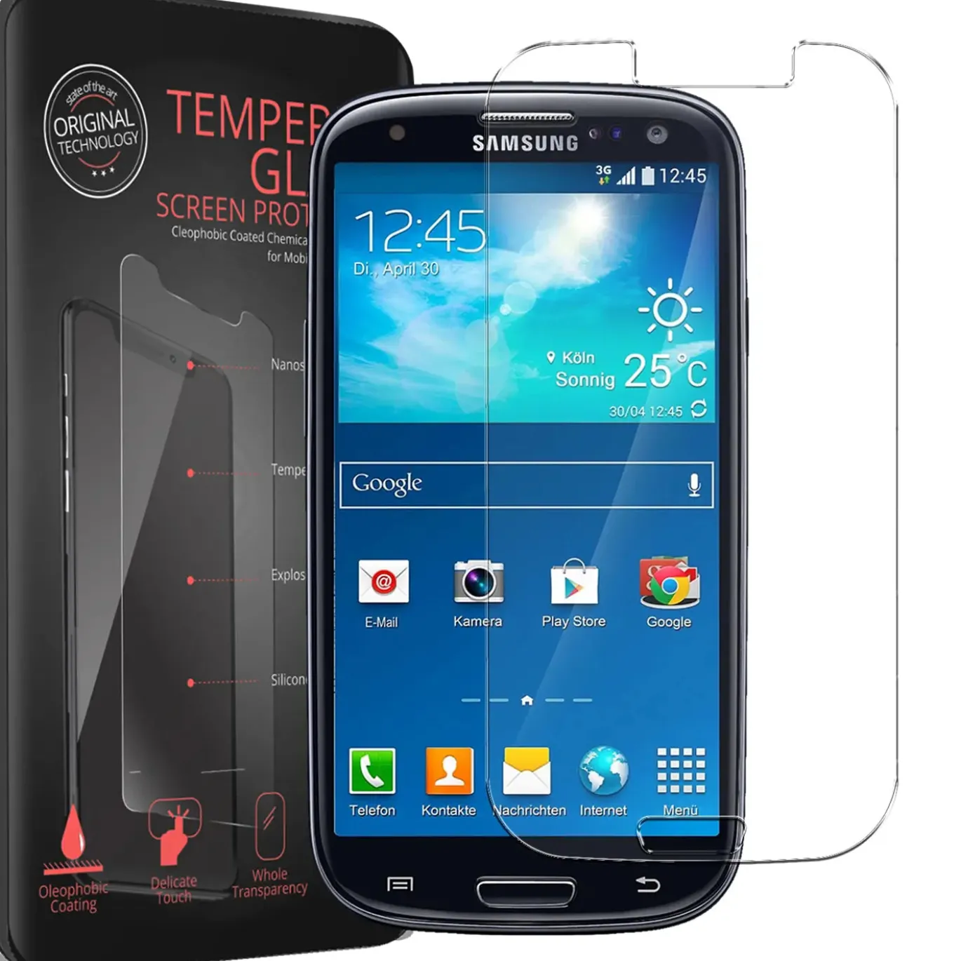 Samsung Galaxy S3 / S3 Neo - 2x 9H Panzer Glasfolie, Displayfolie