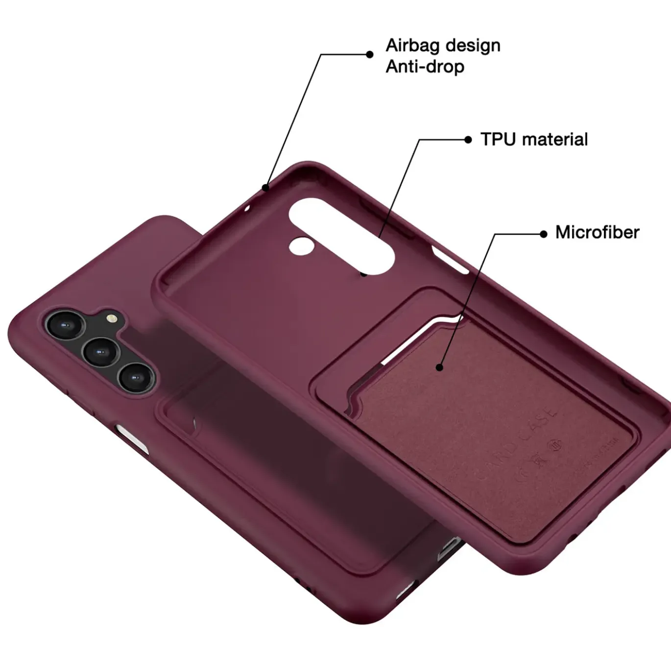 Samsung Galaxy S24 - Silikonhülle mit Kartenfach & Kameraschutz