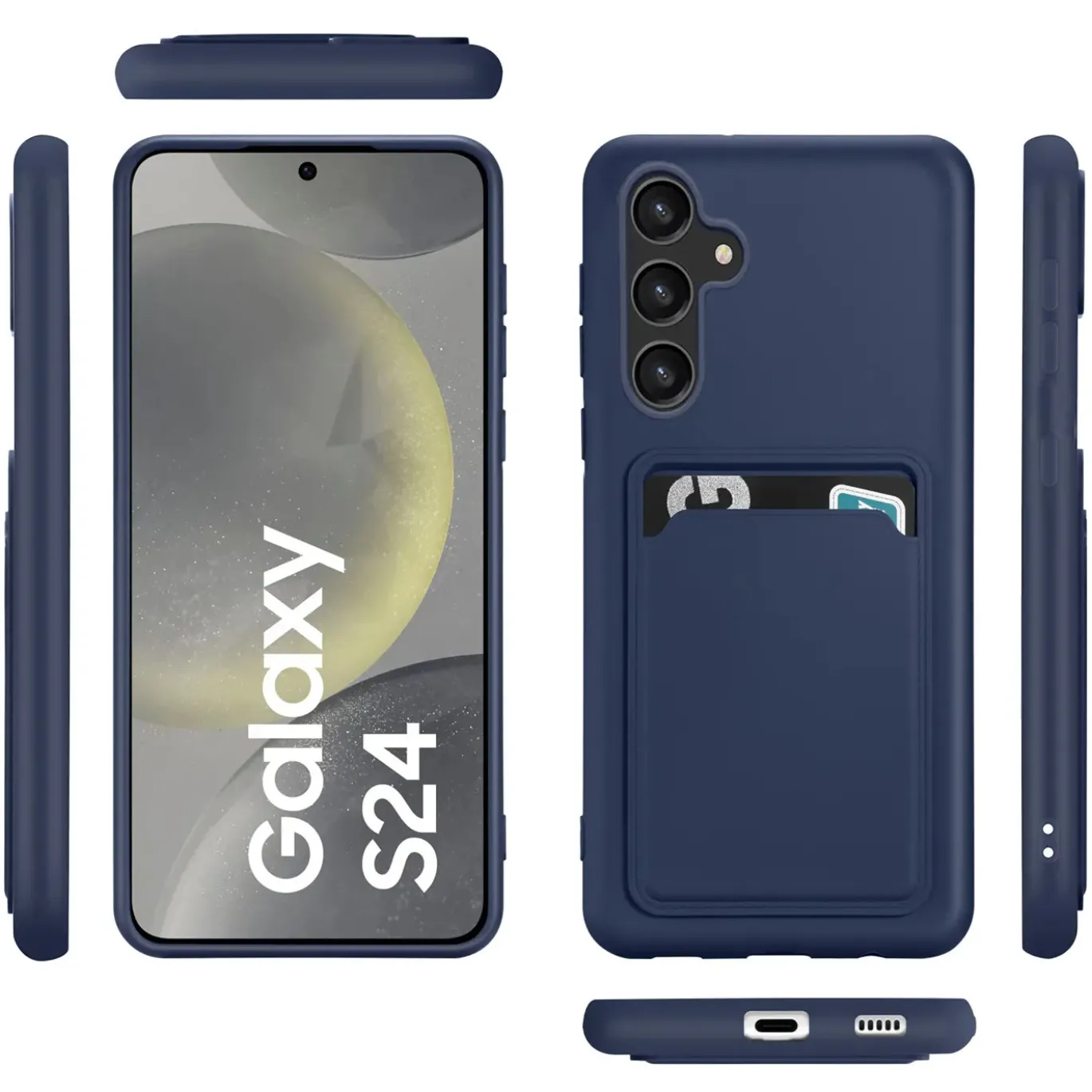 Samsung Galaxy S24 - Silikonhülle mit Kartenfach & Kameraschutz