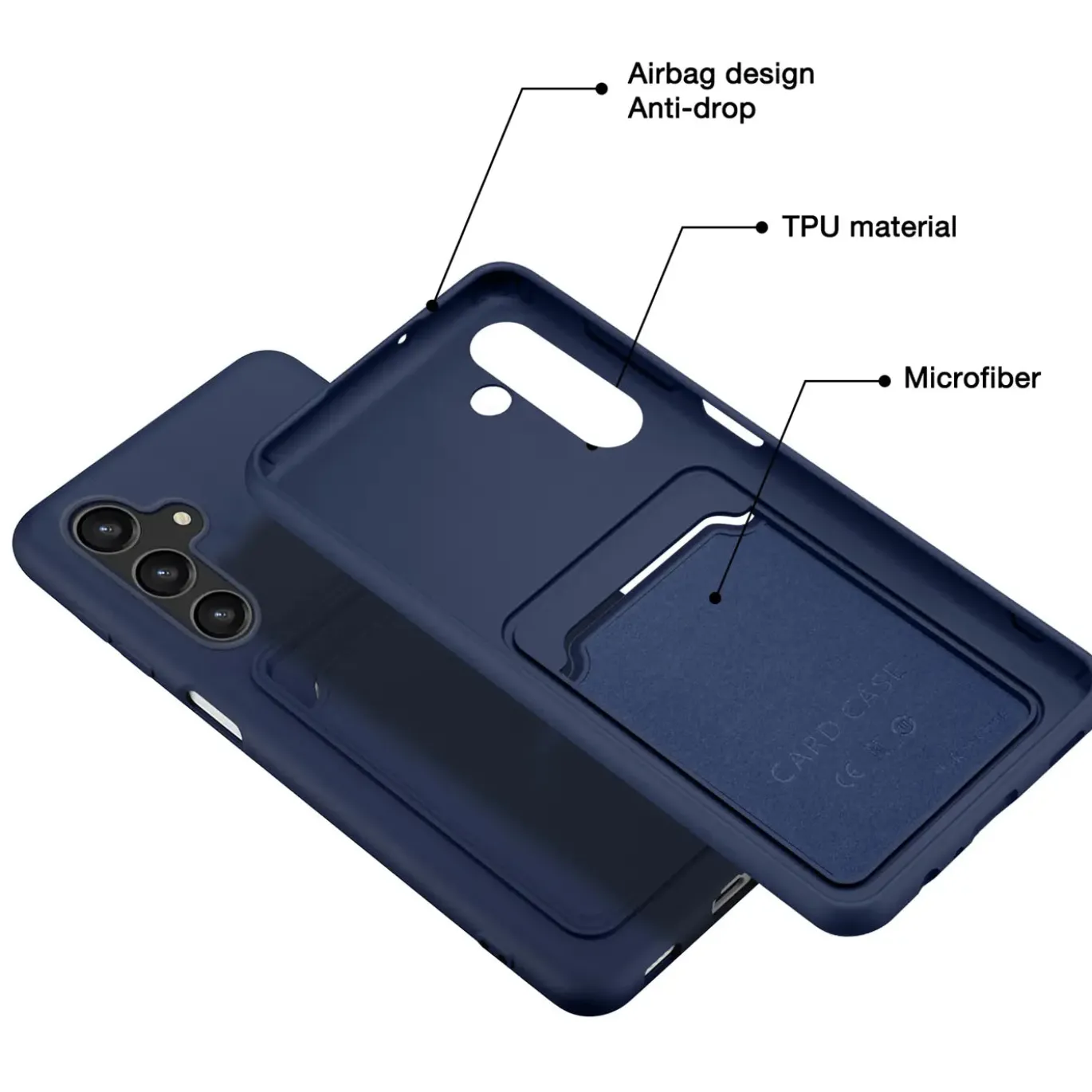 Samsung Galaxy S24 - Silikonhülle mit Kartenfach & Kameraschutz